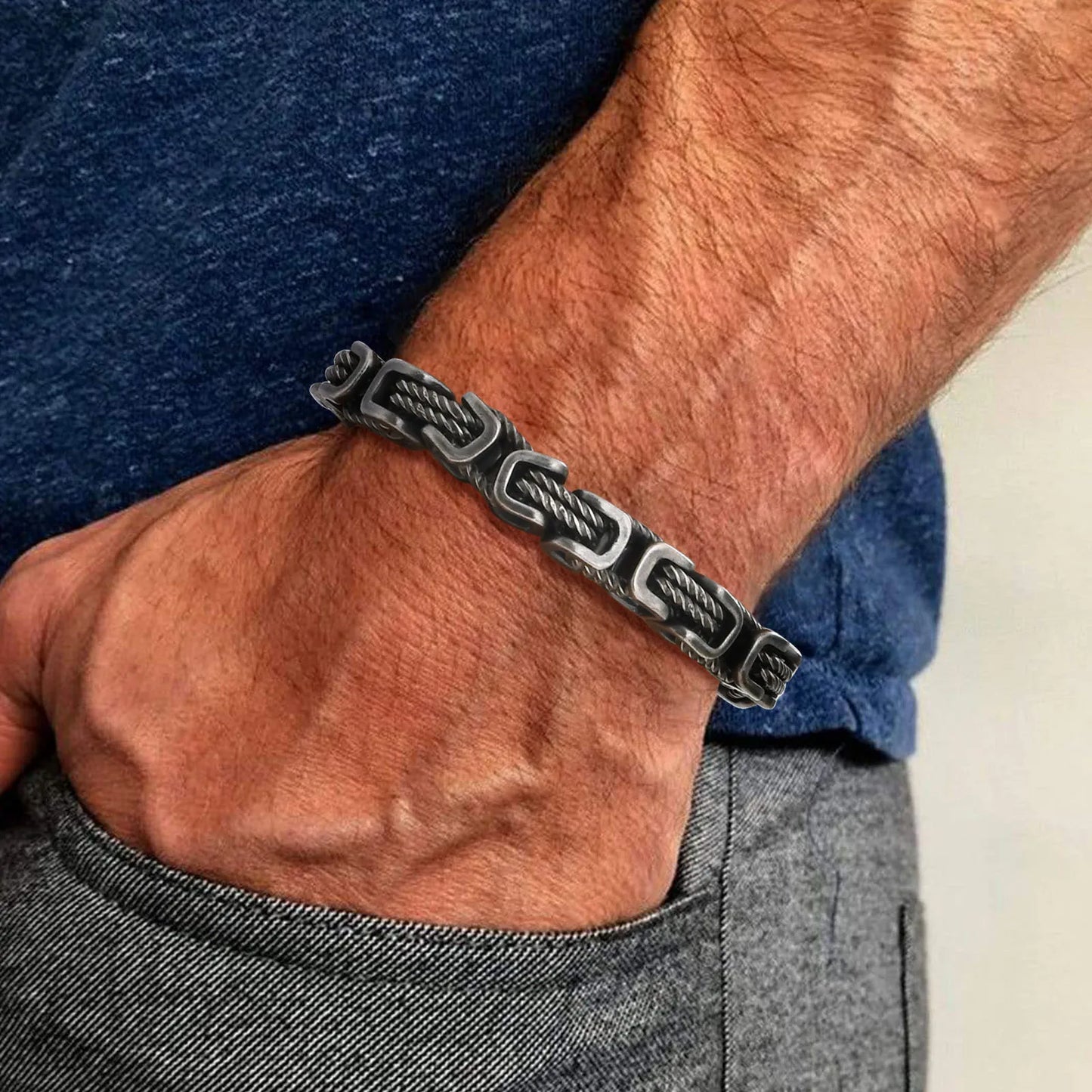 Pulseira Masculina em Aço Vintage VNX