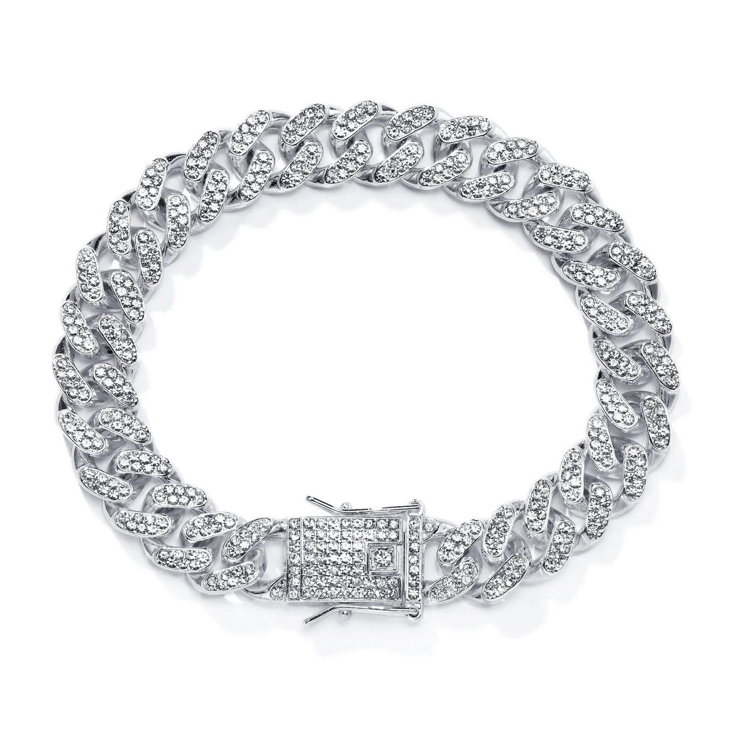 Pulseira Masculina em Aço e Zircônia Cuban