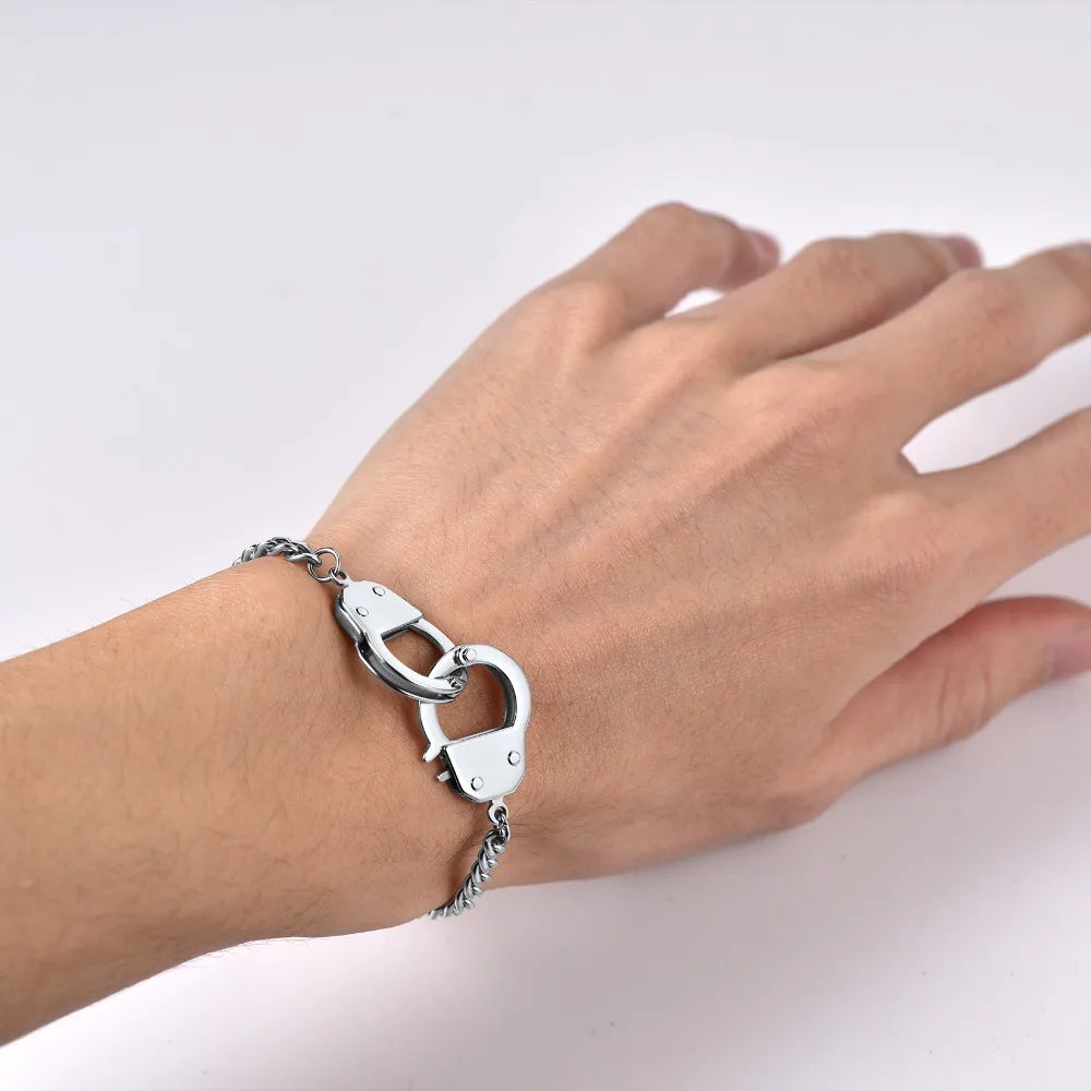 Pulseira Masculina em Aço Inox Algemas