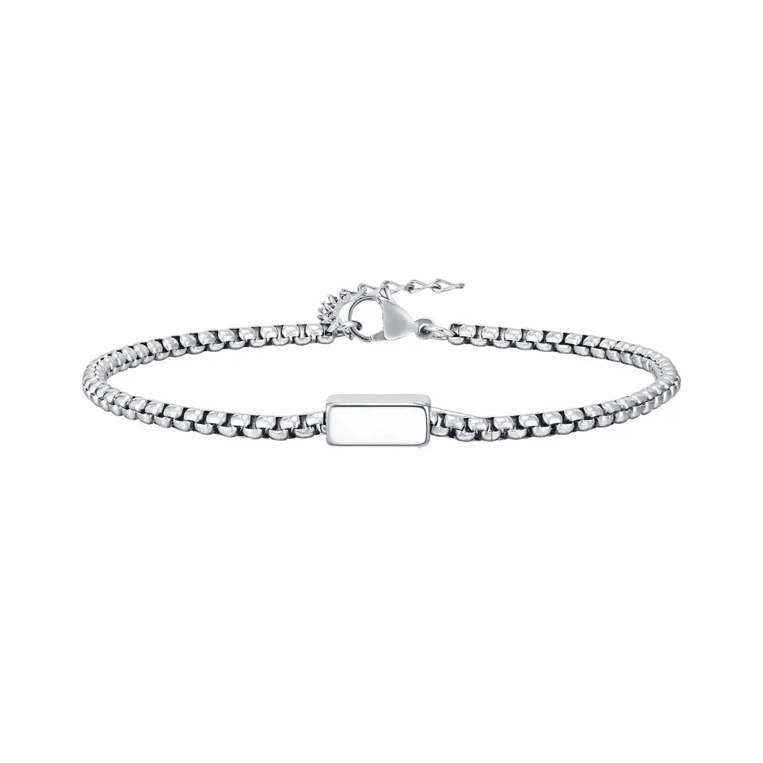 Pulseira Masculina em Aço Inox com Letra Inicial Trend
