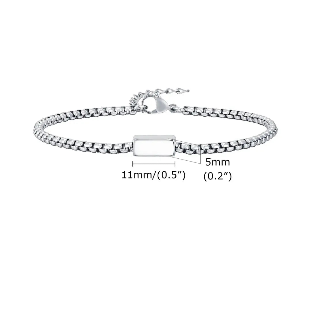 Pulseira Masculina em Aço Inox com Letra Inicial Trend