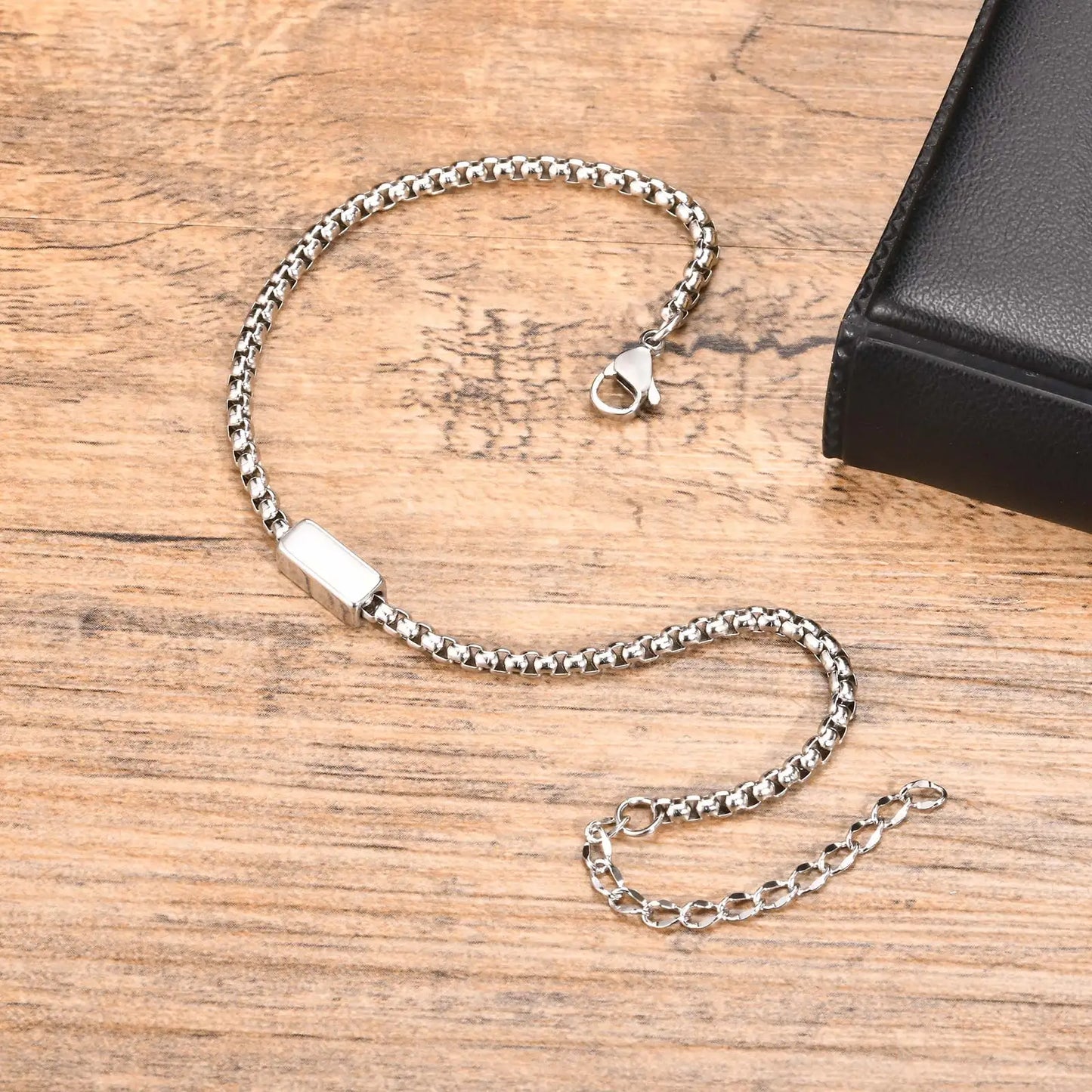 Pulseira Masculina em Aço Inox com Letra Inicial Trend