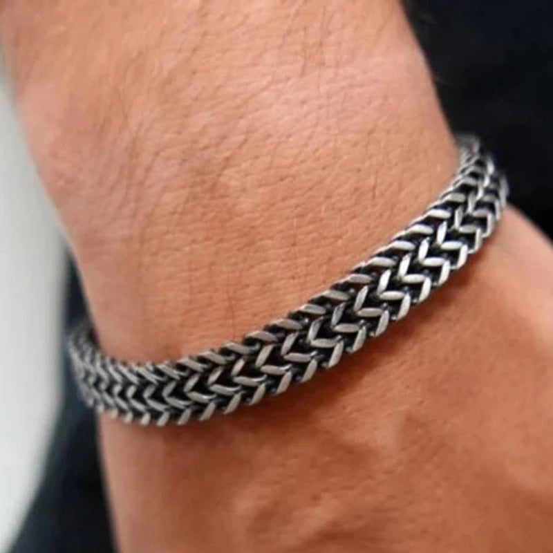 Pulseira Masculina em Aço Inoxidável Cubic