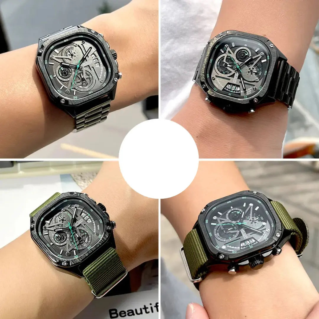 Relógio Masculino Esportivo Quadrado Atlas (+1 Pulseira de Brinde)
