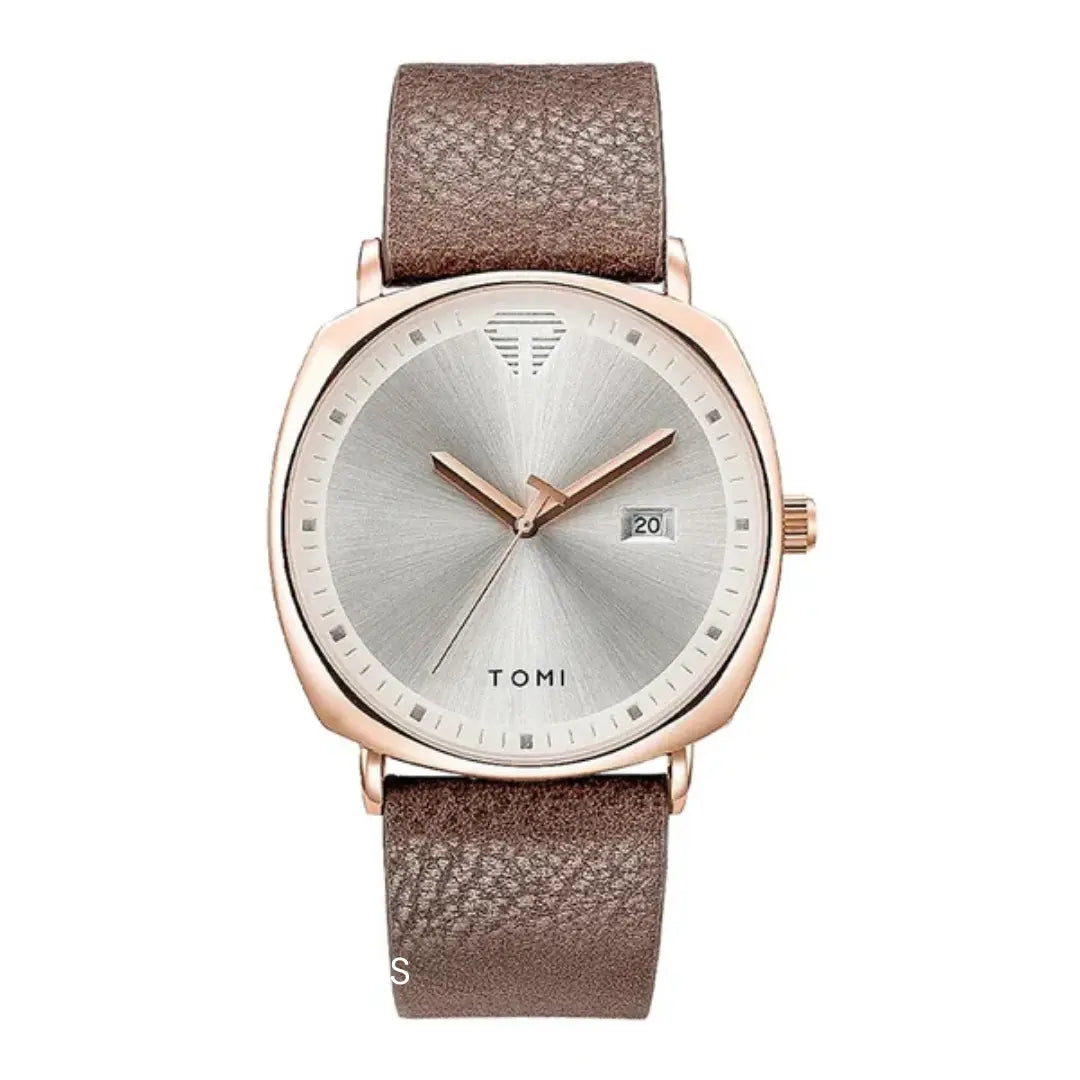 Relógio Masculino Minimalista Pulseira em Couro Achilles