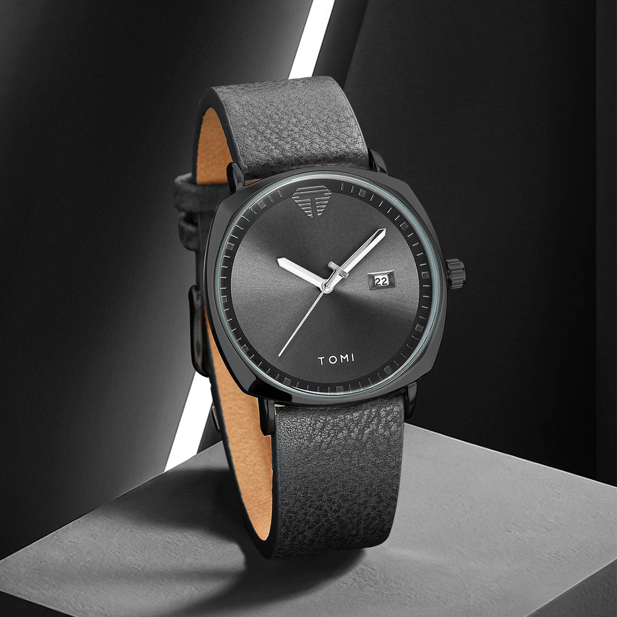 Relógio Masculino Minimalista Pulseira em Couro Achilles