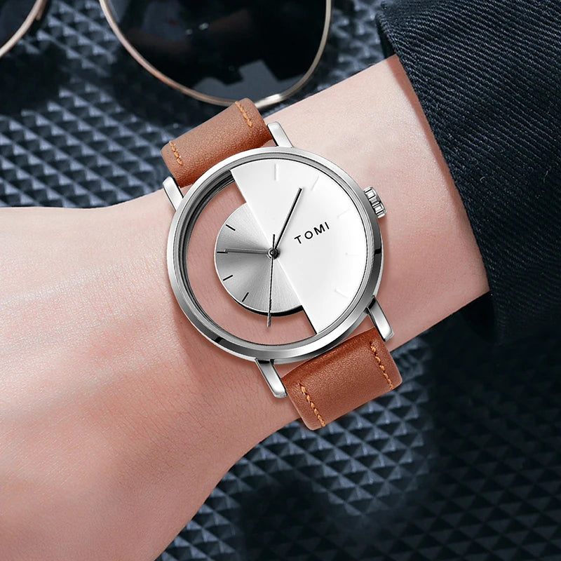 Relógio Masculino Minimalista em Couro Kyros