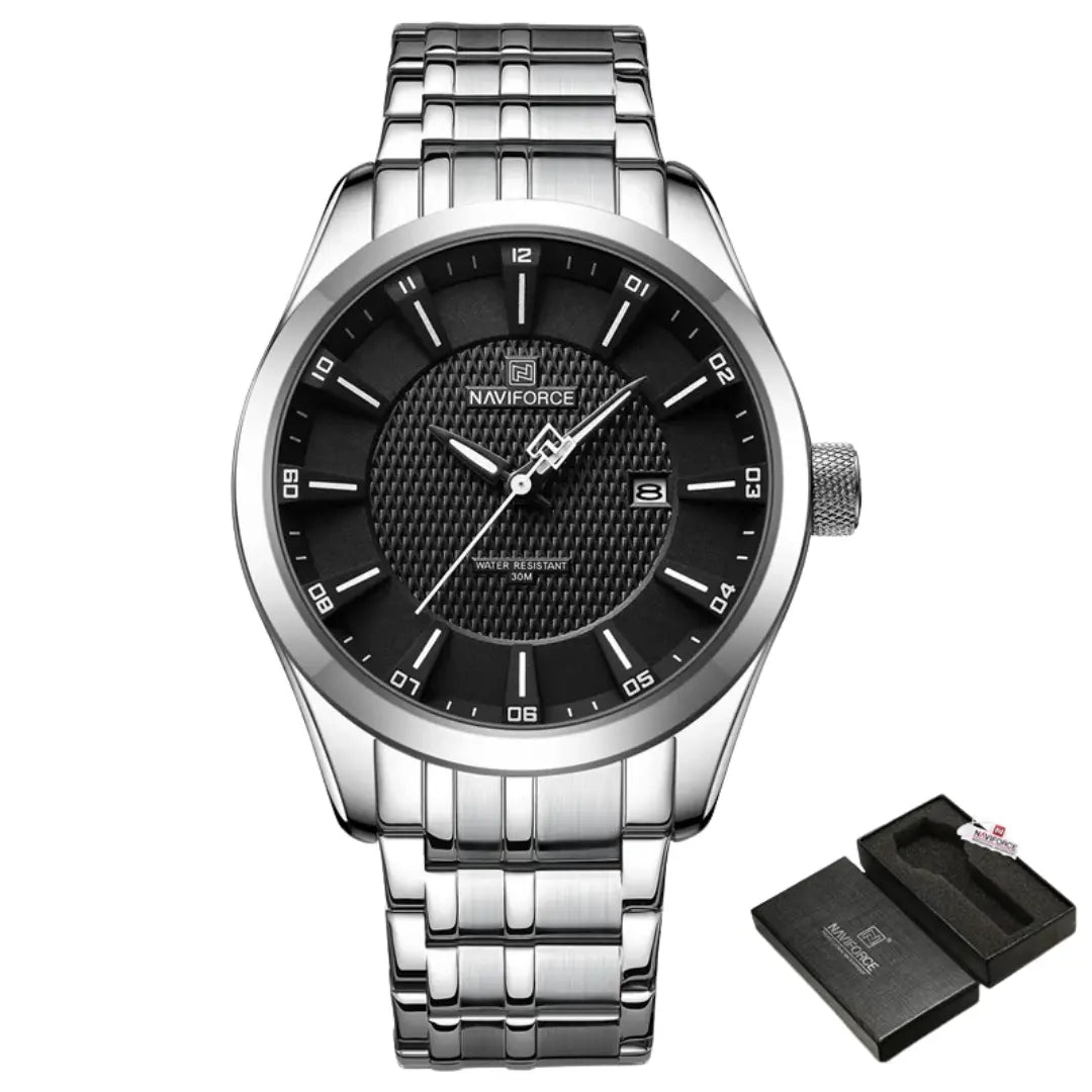 Relógio Masculino Aço Inox Quartzo Carbon