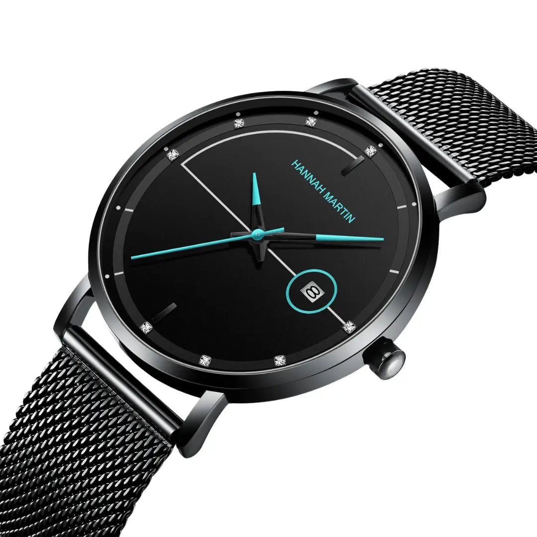 Relógio Masculino Aço Inox Quartzo Hannah Martin Blues