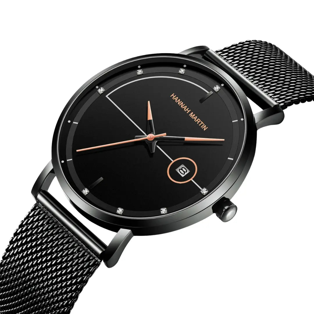 Relógio Masculino Aço Inox Quartzo Hannah Martin Blues