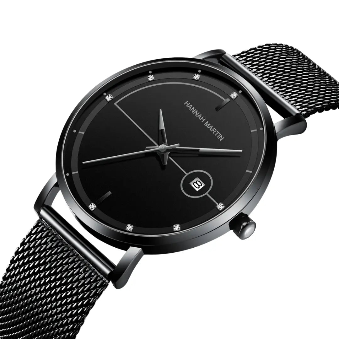 Relógio Masculino Aço Inox Quartzo Hannah Martin Blues