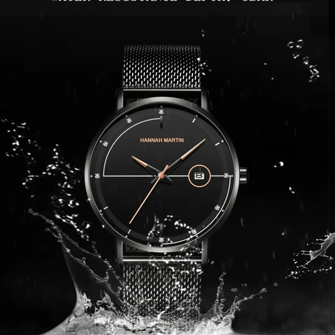 Relógio Masculino Aço Inox Quartzo Hannah Martin Blues