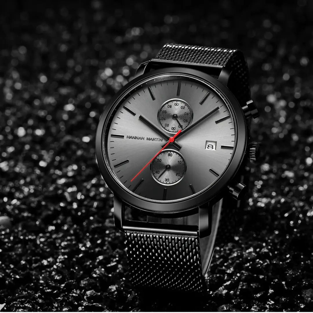 Relógio Masculino Aço Inox Quartzo Hannah Martin Deluxe