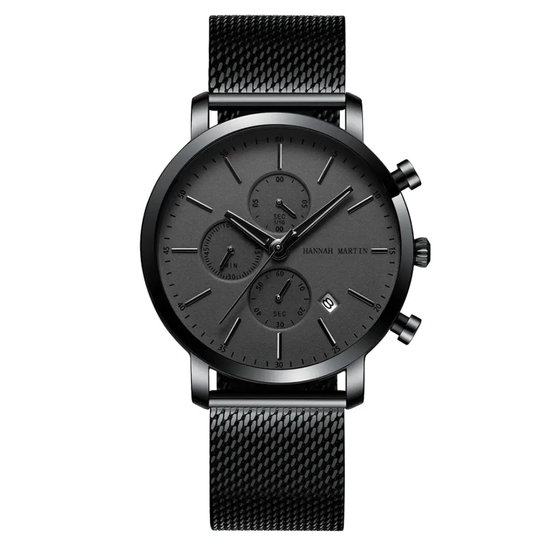 Relógio Masculino Aço Inox Quartzo Hannah Martin Deluxe