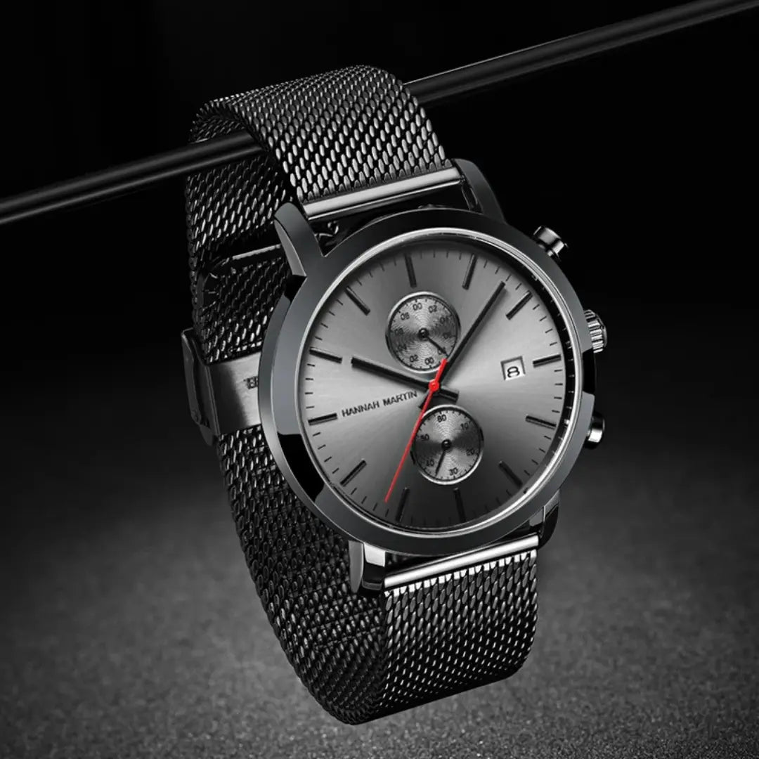 Relógio Masculino Aço Inox Quartzo Hannah Martin Deluxe