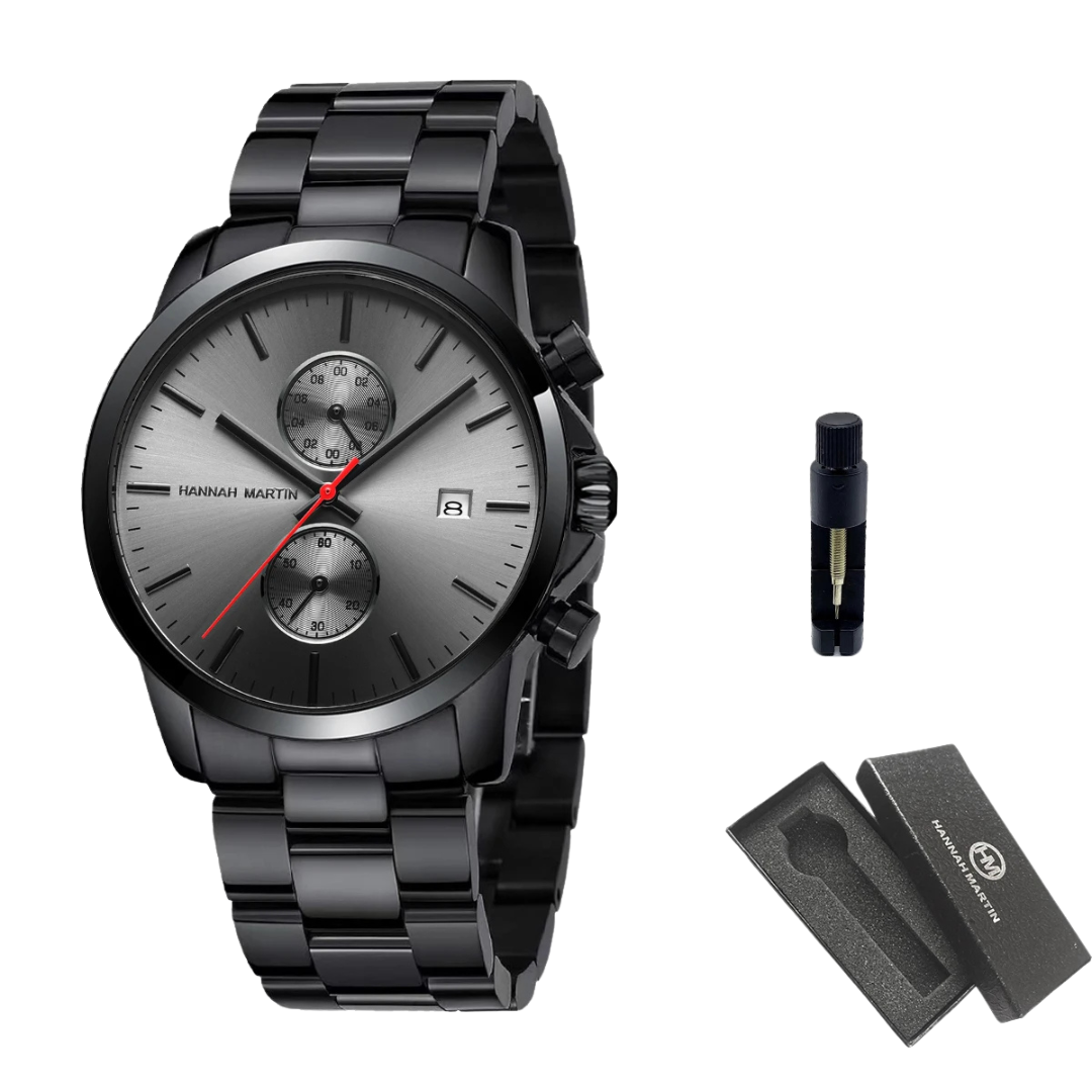 Relógio Masculino Aço Inox Quartzo Hannah Martin Premium