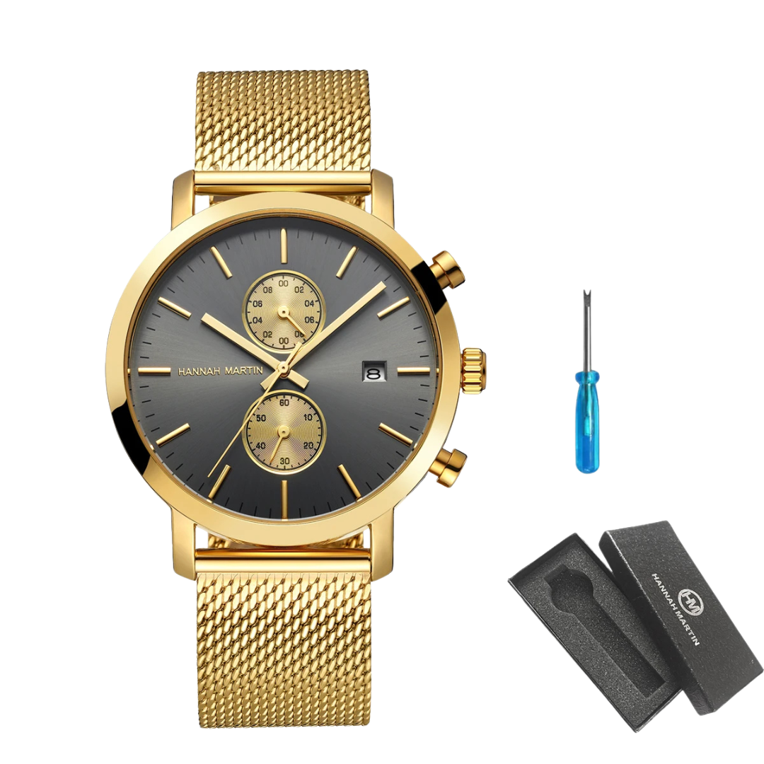 Relógio Masculino Aço Inox Quartzo Hannah Martin Premium