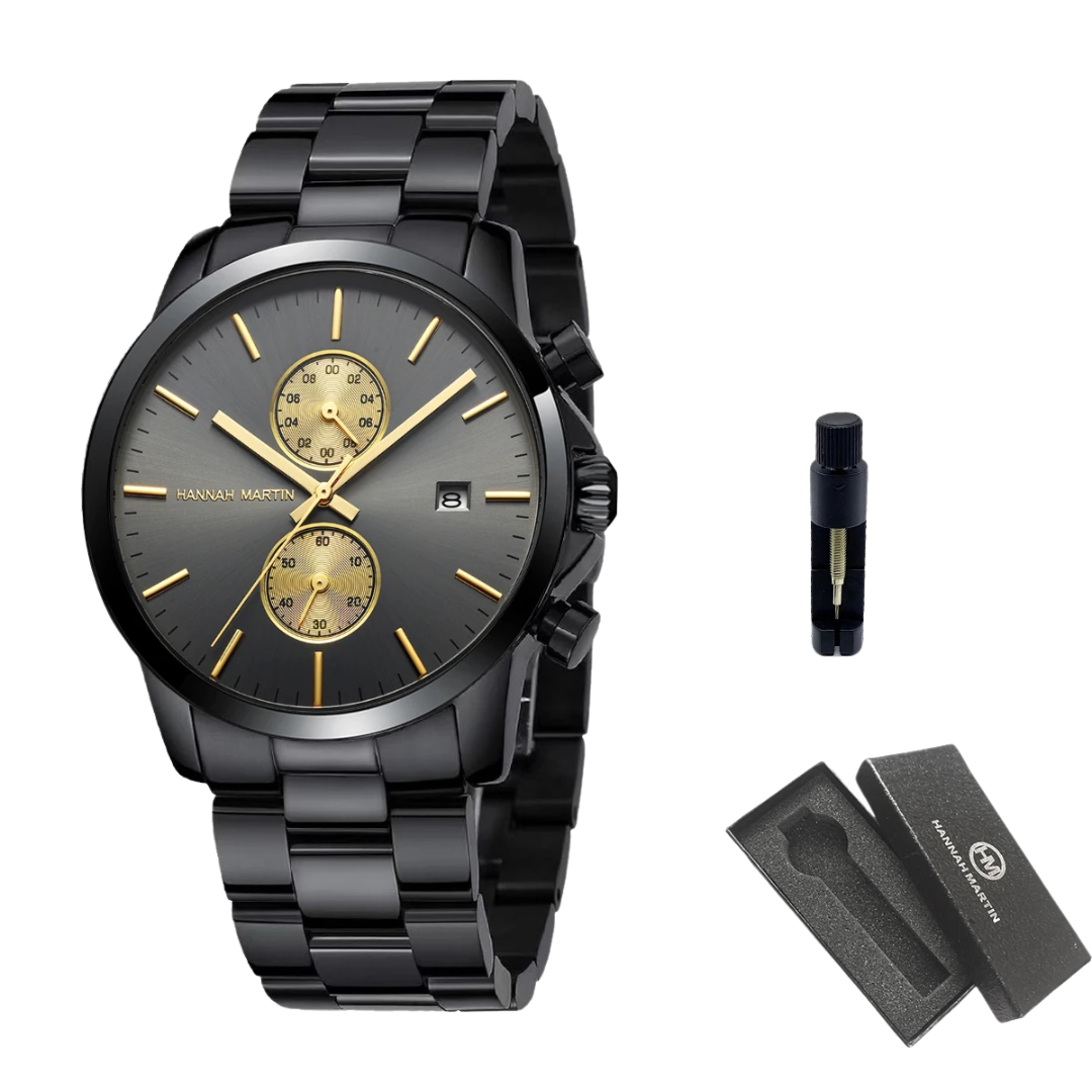 Relógio Masculino Aço Inox Quartzo Hannah Martin Premium
