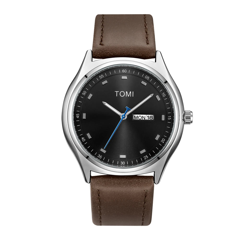 Relógio Masculino Minimalista Pulseira de Couro Athens