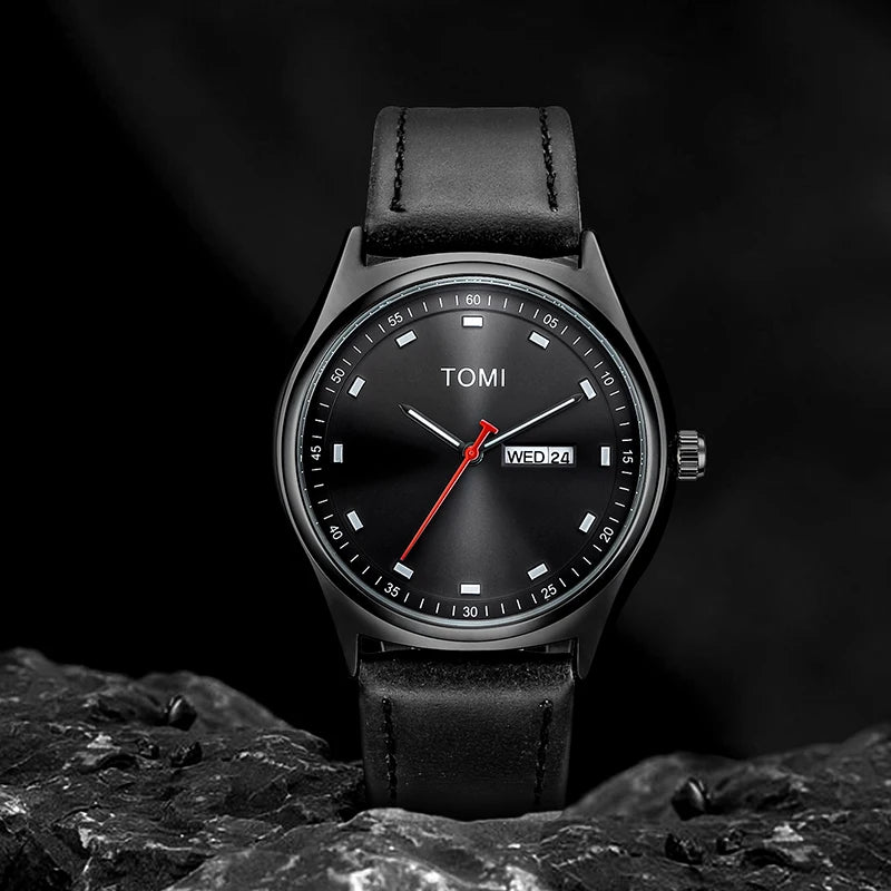 Relógio Masculino Minimalista Pulseira de Couro Athens