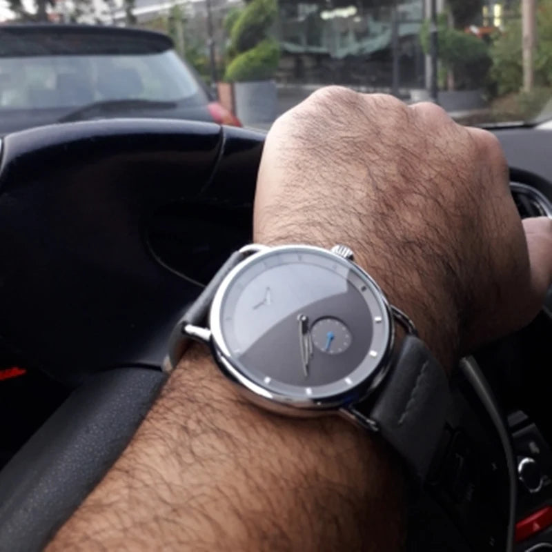 Relógio Masculino Pulseira de Couro Quartzo Eagle