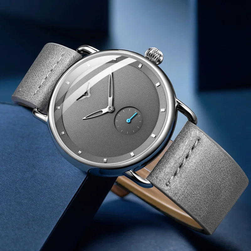 Relógio Masculino Pulseira de Couro Quartzo Eagle