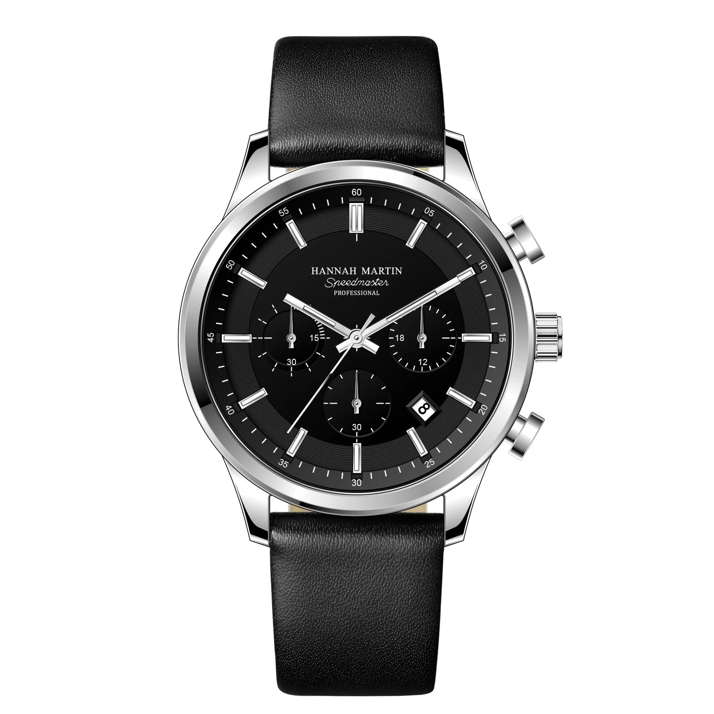 Relógio Masculino Pulseira de Couro Quartzo Hannah Martin Demetrius