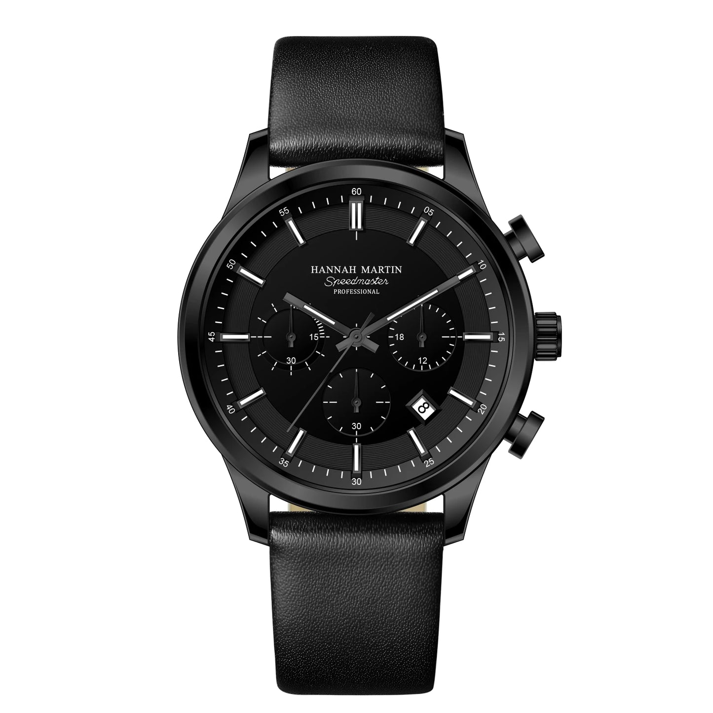 Relógio Masculino Pulseira de Couro Quartzo Hannah Martin Demetrius