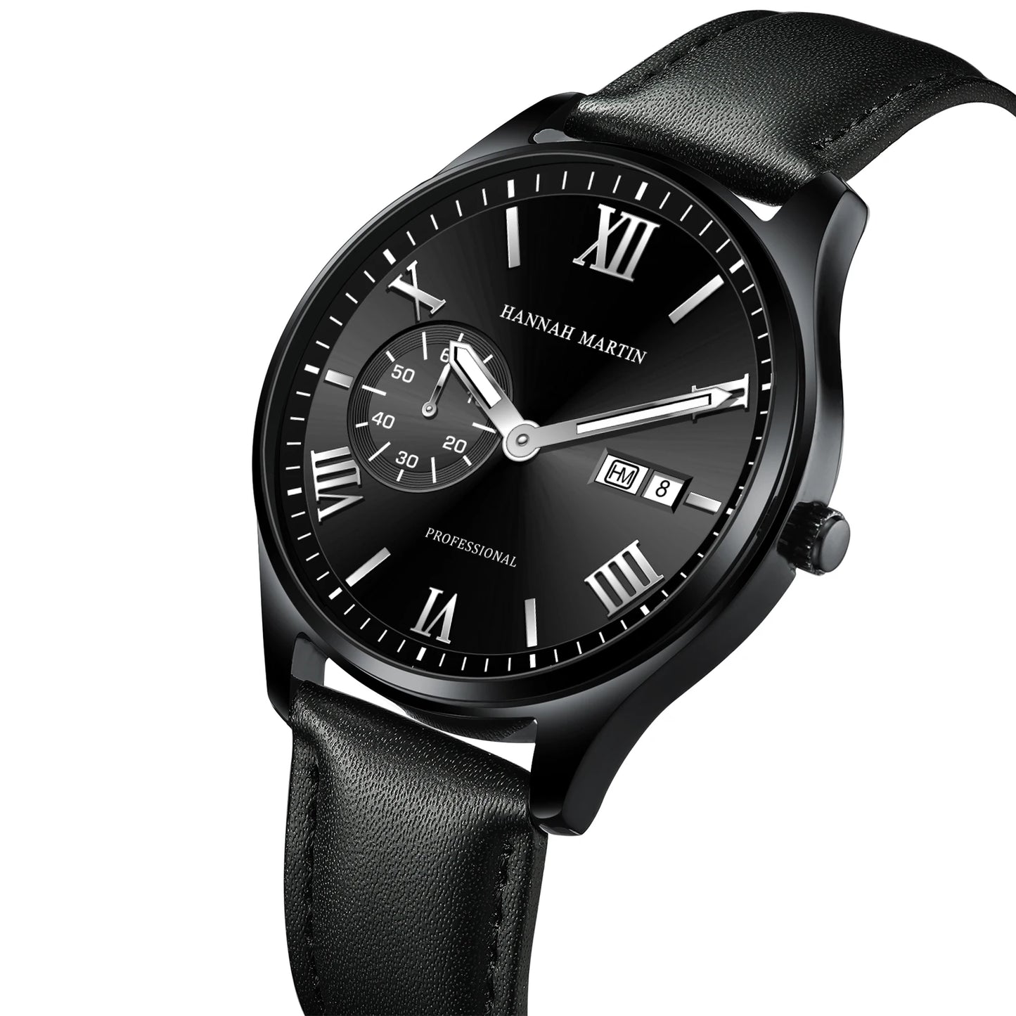Relógio Masculino Pulseira de Couro Quartzo Hannah Martin Executive