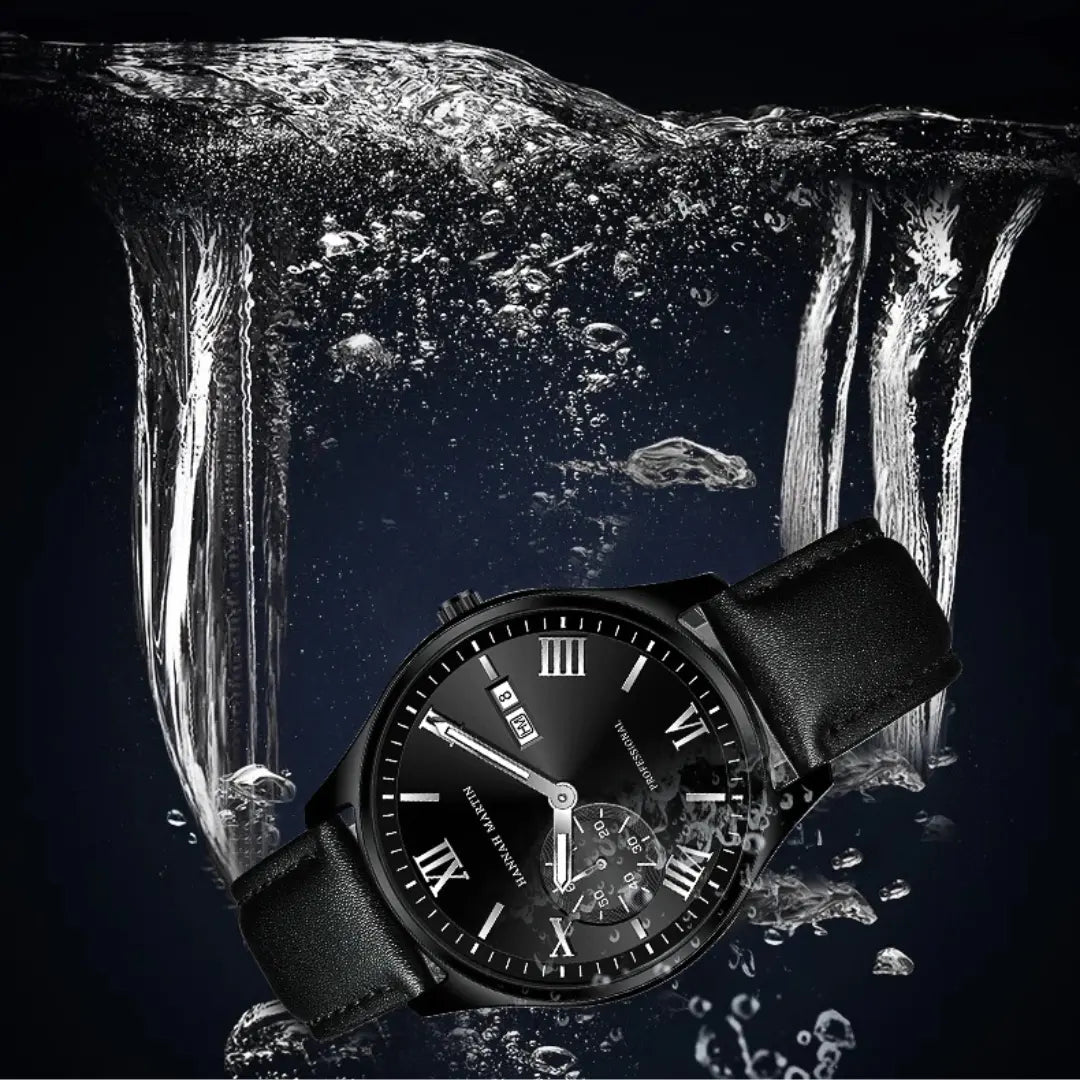 Relógio Masculino Pulseira de Couro Quartzo Hannah Martin Executive
