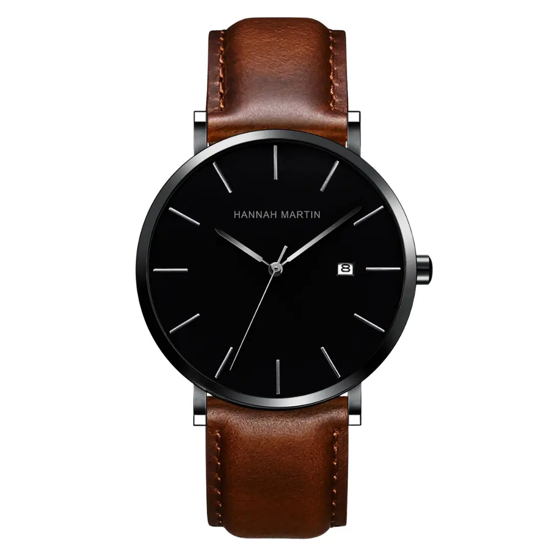 Relógio Masculino Pulseira de Couro Quartzo Hannah Martin Vulcano
