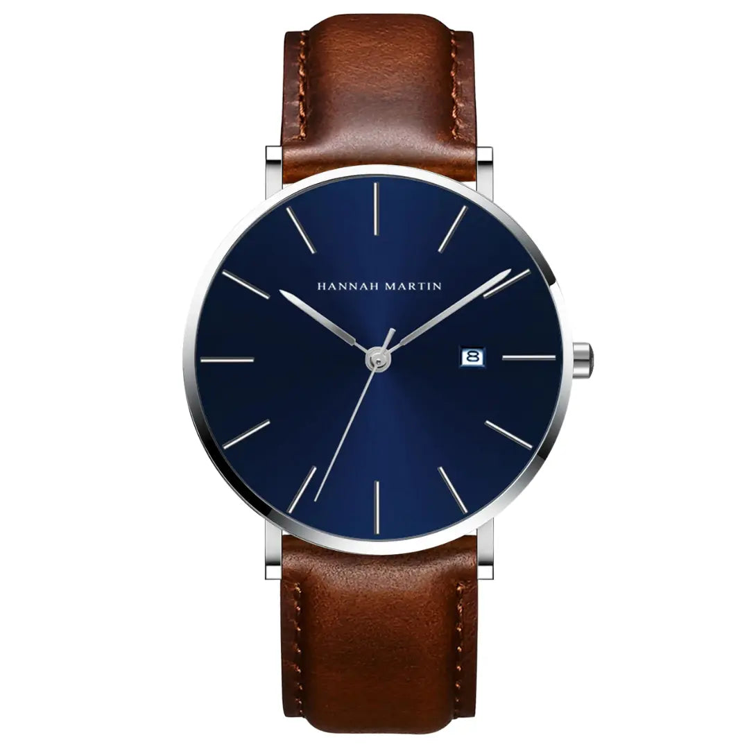 Relógio Masculino Pulseira de Couro Quartzo Hannah Martin Vulcano