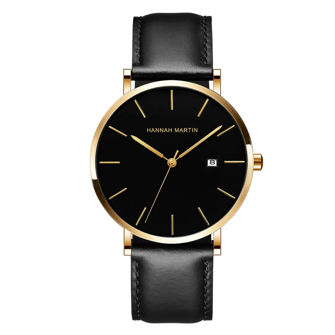 Relógio Masculino Pulseira de Couro Quartzo Hannah Martin Vulcano