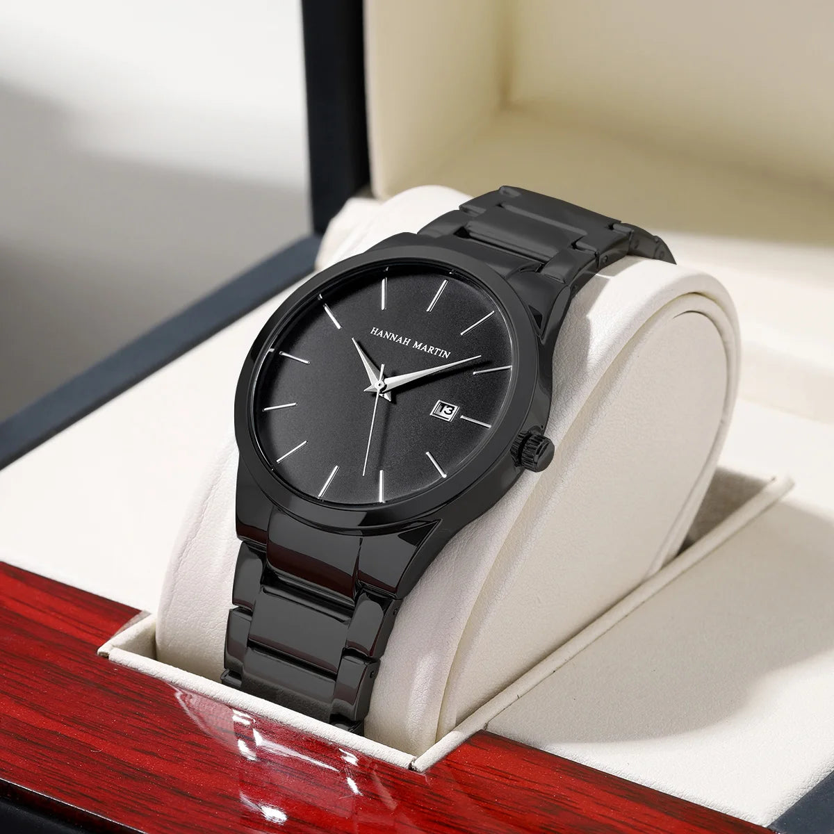 Relógio Masculino em Aço Inox Quartzo Hannah Martin Black