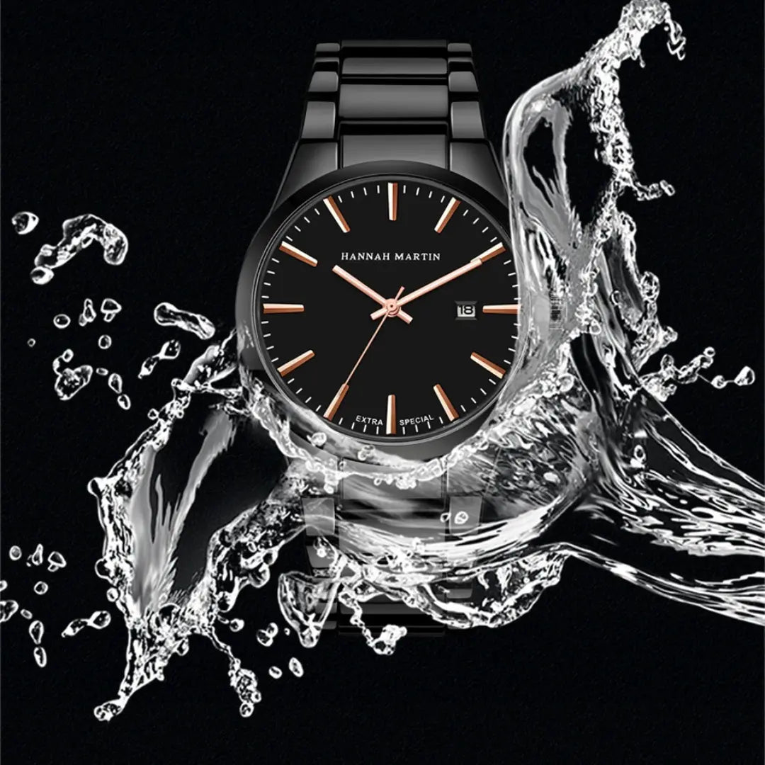 Relógio Masculino em Aço Inox Quartzo Hannah Martin Black