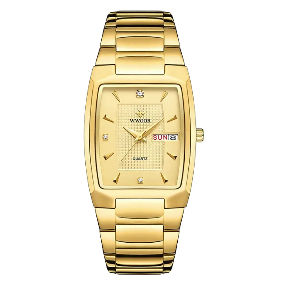 Relógio Masculino em Aço Quartzo Quadrado WWOOR Lux
