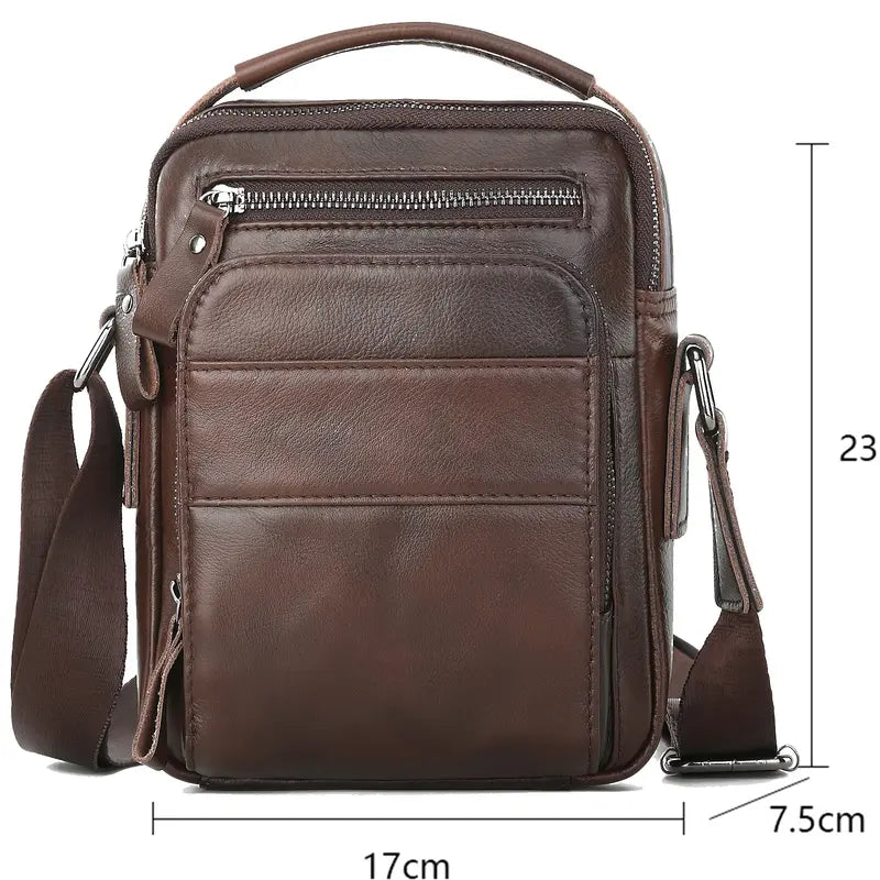 Bolsa Transversal Masculina de Couro Marrom - Orion