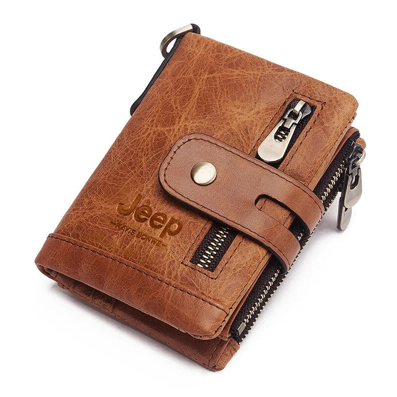 Carteira de Couro Masculina Marrom Claro - Orion