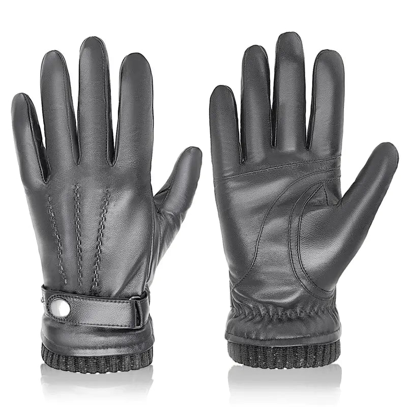 Luva Masculina de Couro Cinza - Orion