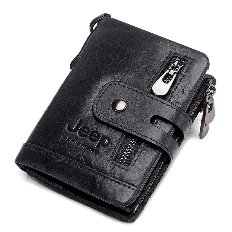 Carteira de Couro Masculina Preto- Orion