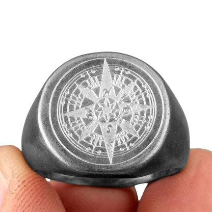 Anel Masculino Aço Inoxidável Compass