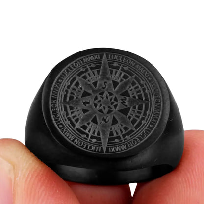 Anel Masculino Aço Inoxidável Compass