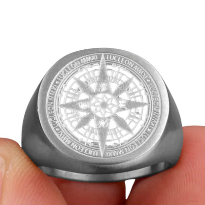 Anel Masculino Aço Inoxidável Compass