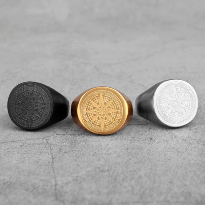 Anel Masculino Aço Inoxidável Compass