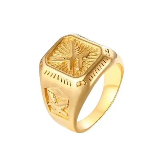 Anel Masculino Banhado a Ouro - Orion