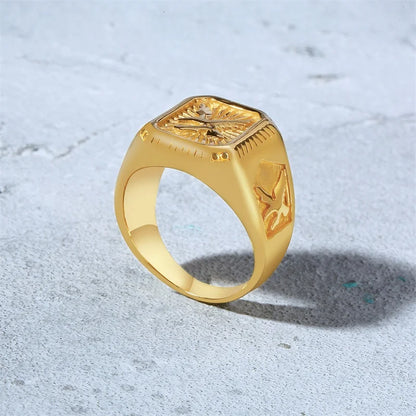 Anel Masculino Banhado a Ouro - Orion