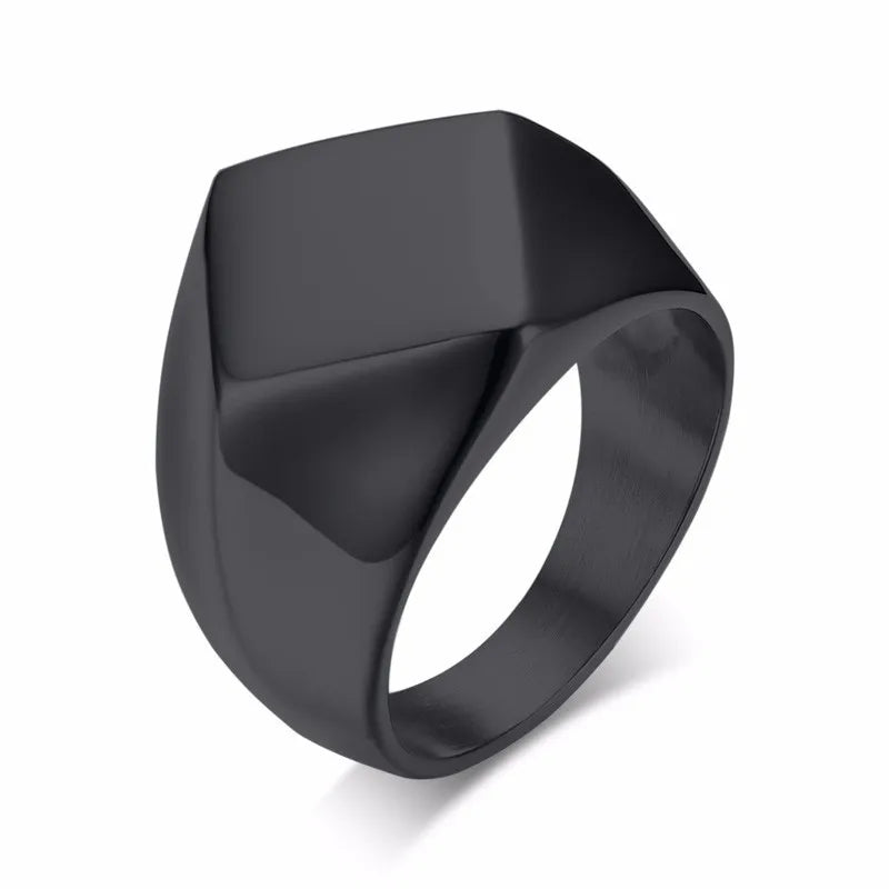Anel Masculino em Aço Inoxidável Square