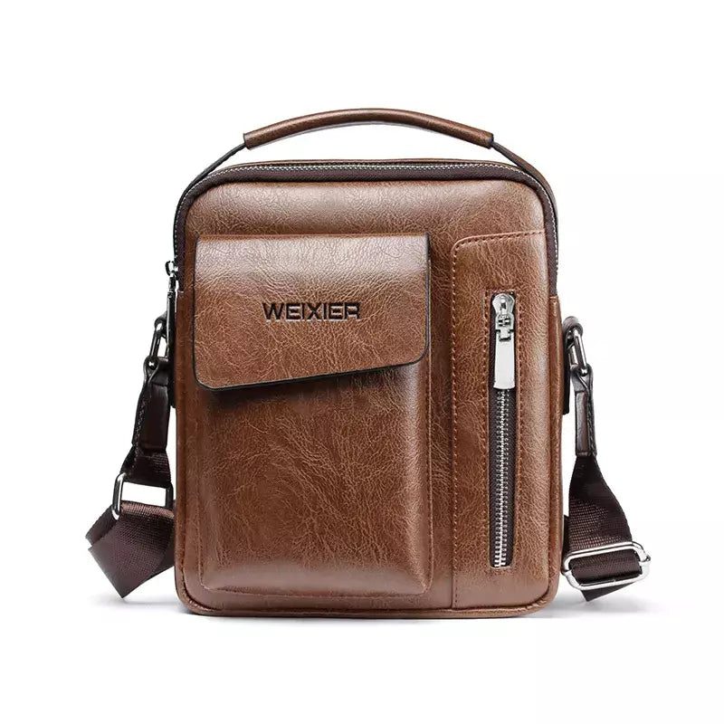 Bolsa Transversal Masculina de Couro Marrom - Orion