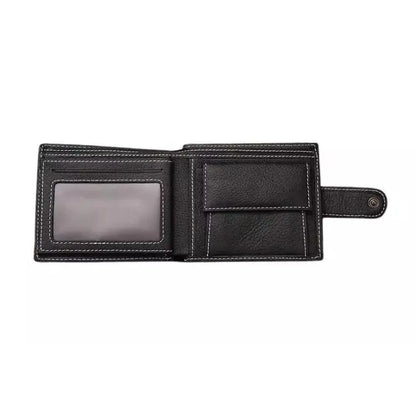 Carteira de Couro Masculina Preta - Orion