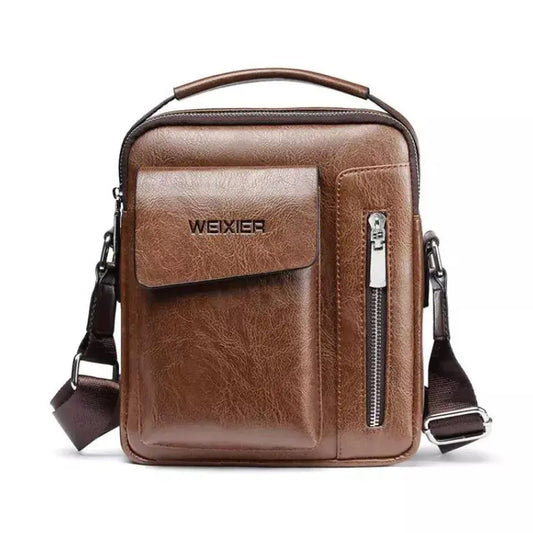 Bolsa Transversal Masculina de Couro Marrom - Orion
